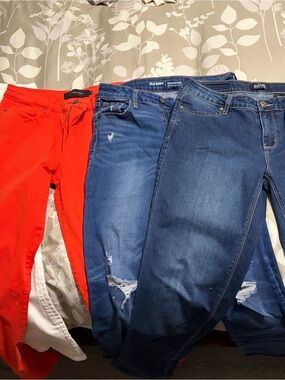 Calvin Klein Jeans Women Skinny Jeans - Bright Red & Dark Blue Duo